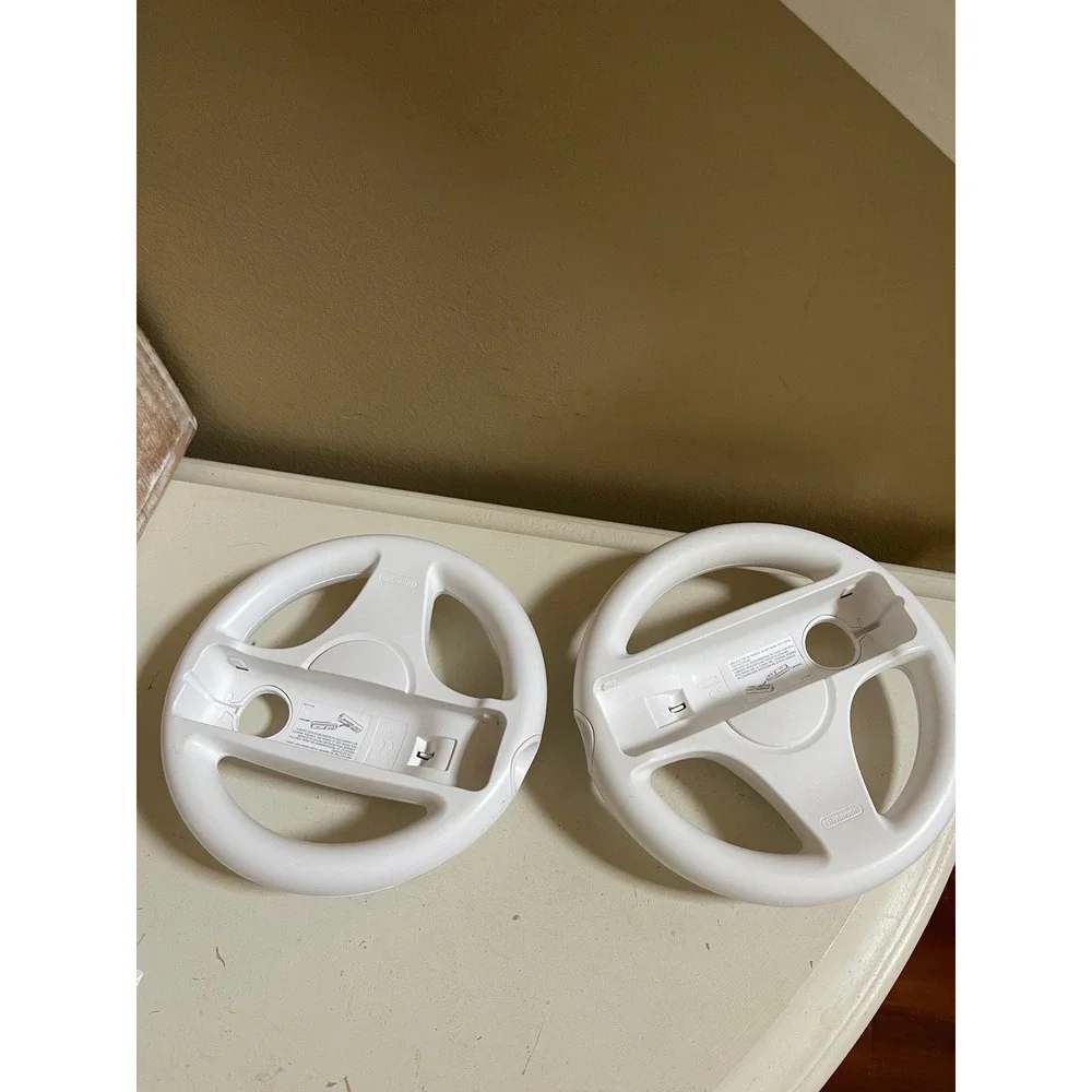 2 Pack Official Nintendo Wii Wheel White Mario Kart Racing Controller